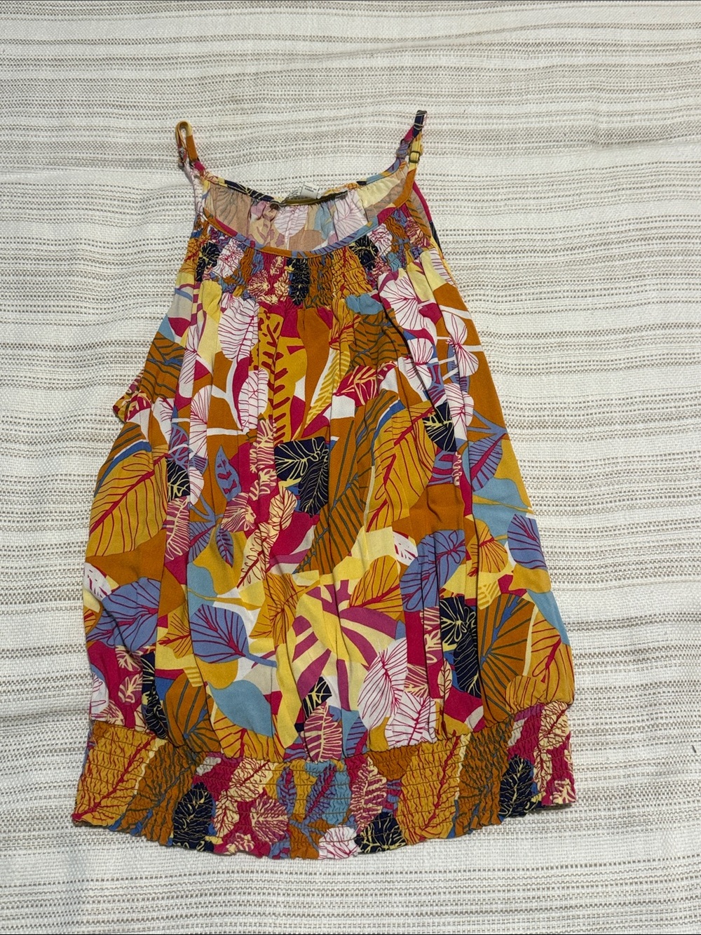 C&C California Multicolor Leaf-Print Tank Top